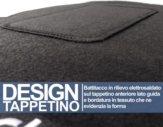 Rebeca Shop® Tappetini Auto Compatibili per C3 in moquette nero | Tappeti adattabili | Logo Ricamato Battitacco rinforzato Rebeca Shop® Tappetini Auto Compatibili per C3 in moquette nero | Tappeti adattabili | Logo Ricamato Battitacco rinforzato