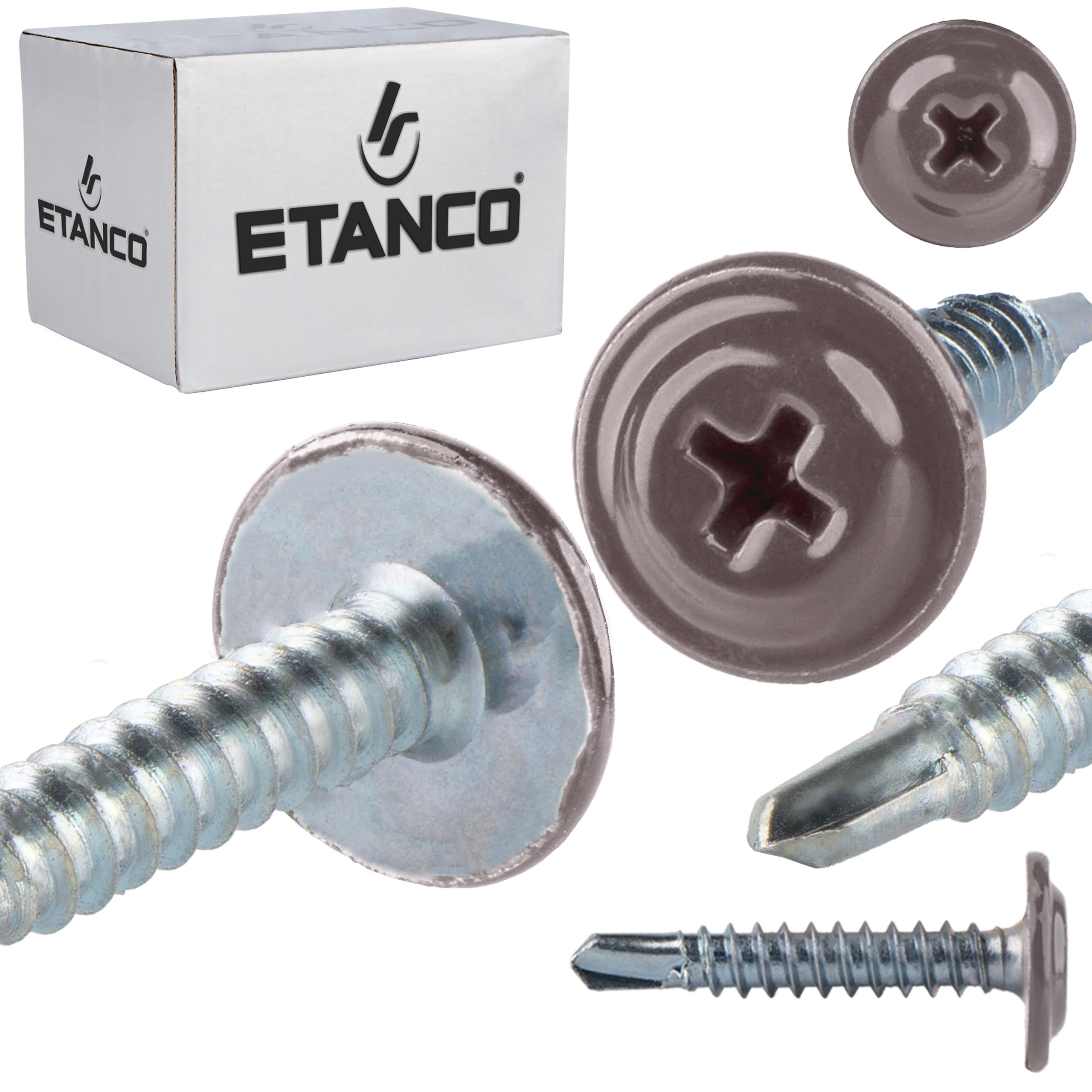 Wkręty podkładkowe Etanco GM-B 4,2x25 mm samowiercące RAL 9007 250szt