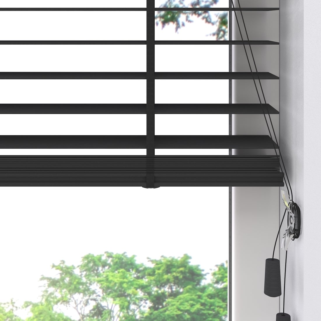 Radeco® Store vénitien en bois de bambou Easy - 50 mm - Noir - 60 x 240 cm - 5