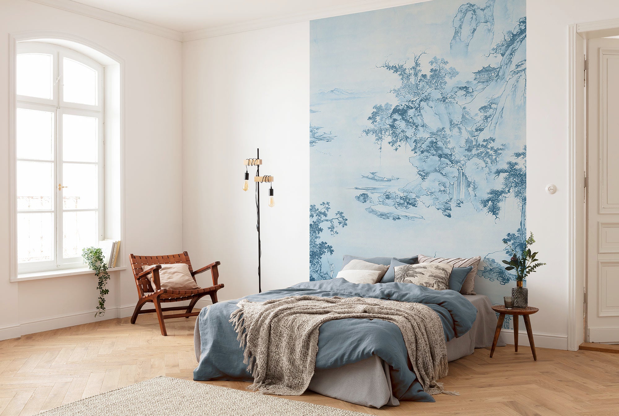 Fototapeta niebieska porcelana niebieskim - 200 x 280 cm - SANDERS &amp; SANDERS