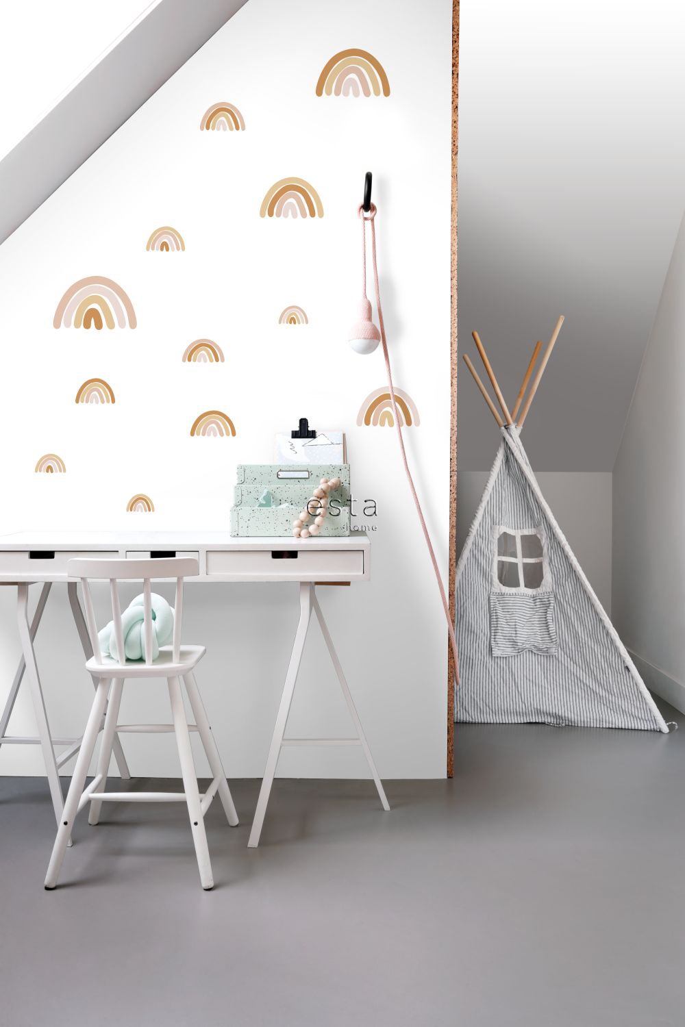 Adesivo da parete arcobaleni rosa terracotta - 47.5 x 66 cm - ESTAhome - 4