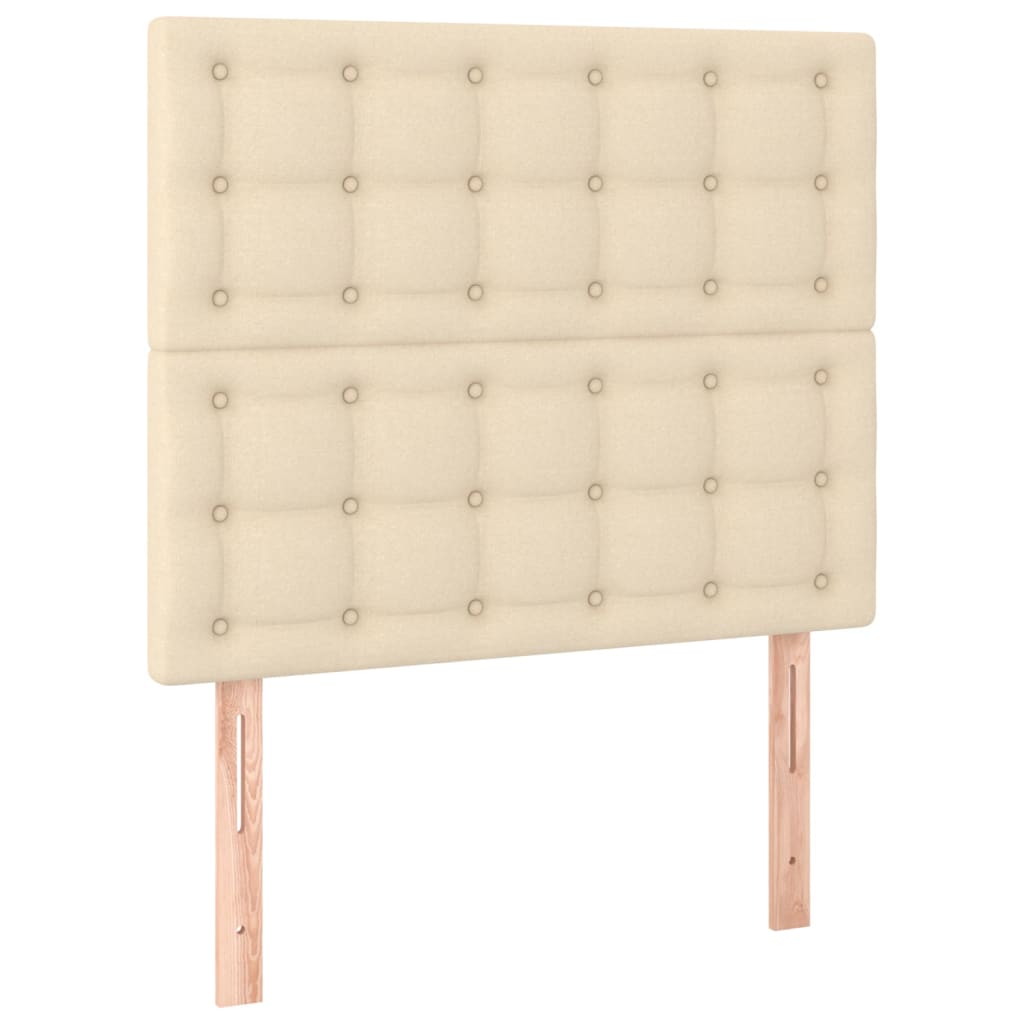 Cadre de lit sans matelas en tissu crème, pour la chambre, 100 × 200 cm - 9