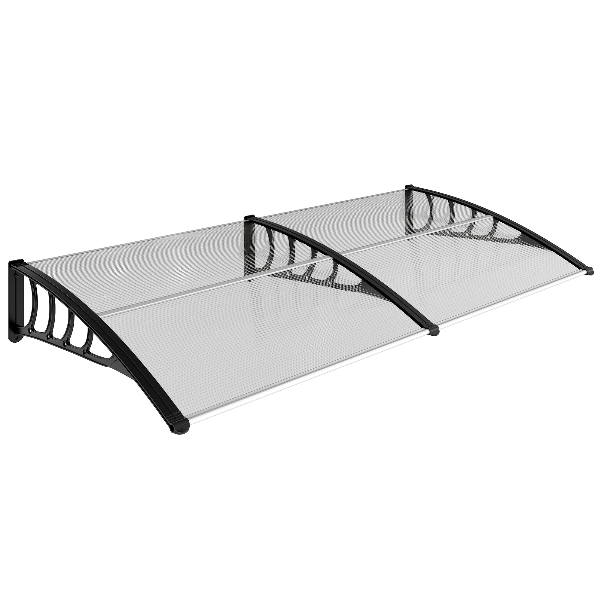 Marquesina exterior policarbonato outsunny 200x96x27 cm transparente