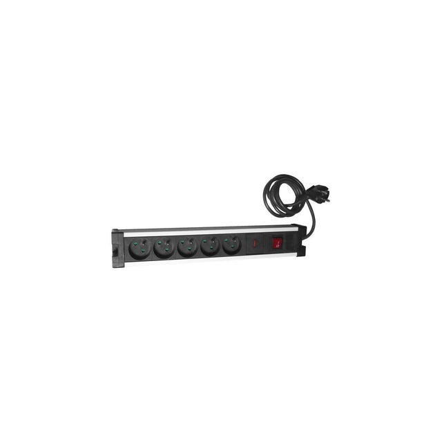 Parafoudre ZENITECH 5 prises 10/16A + inter Chrome