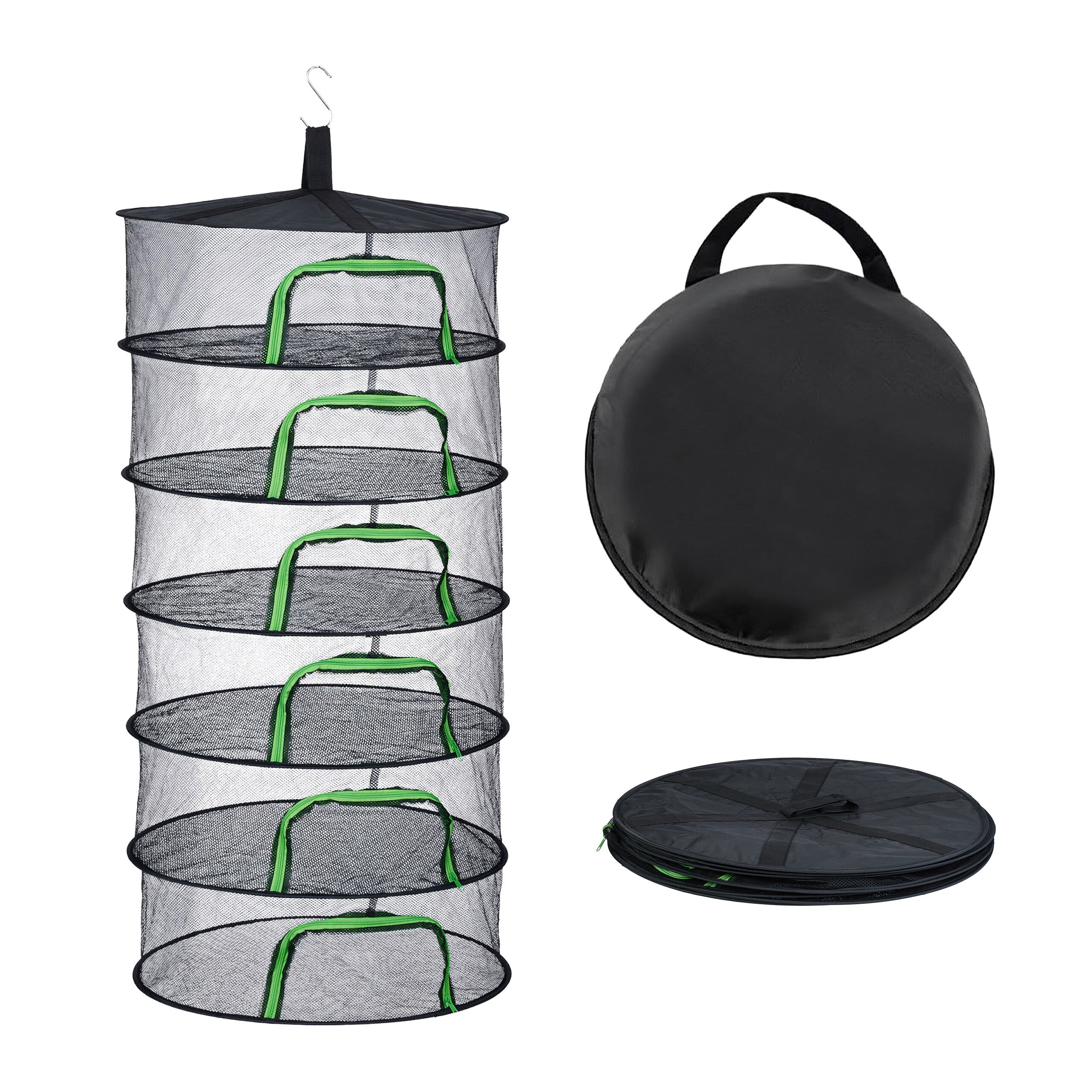 Filet De Séchage 4/8 Niveaux 60cm - Pour Fruits, Herbes, Légumes - Avec Sac Et Crochet