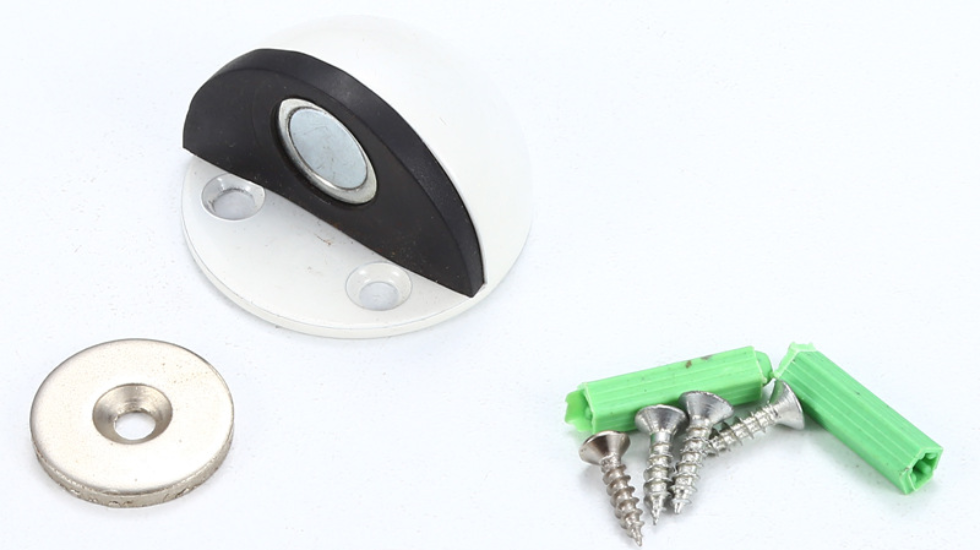 Fermaporta magnetici, fermaporta in acciaio inox, fermaporta con viti di fissaggio e adesivo 3M per proteggere le porte da eventuali danni (2 pezzi, - 3