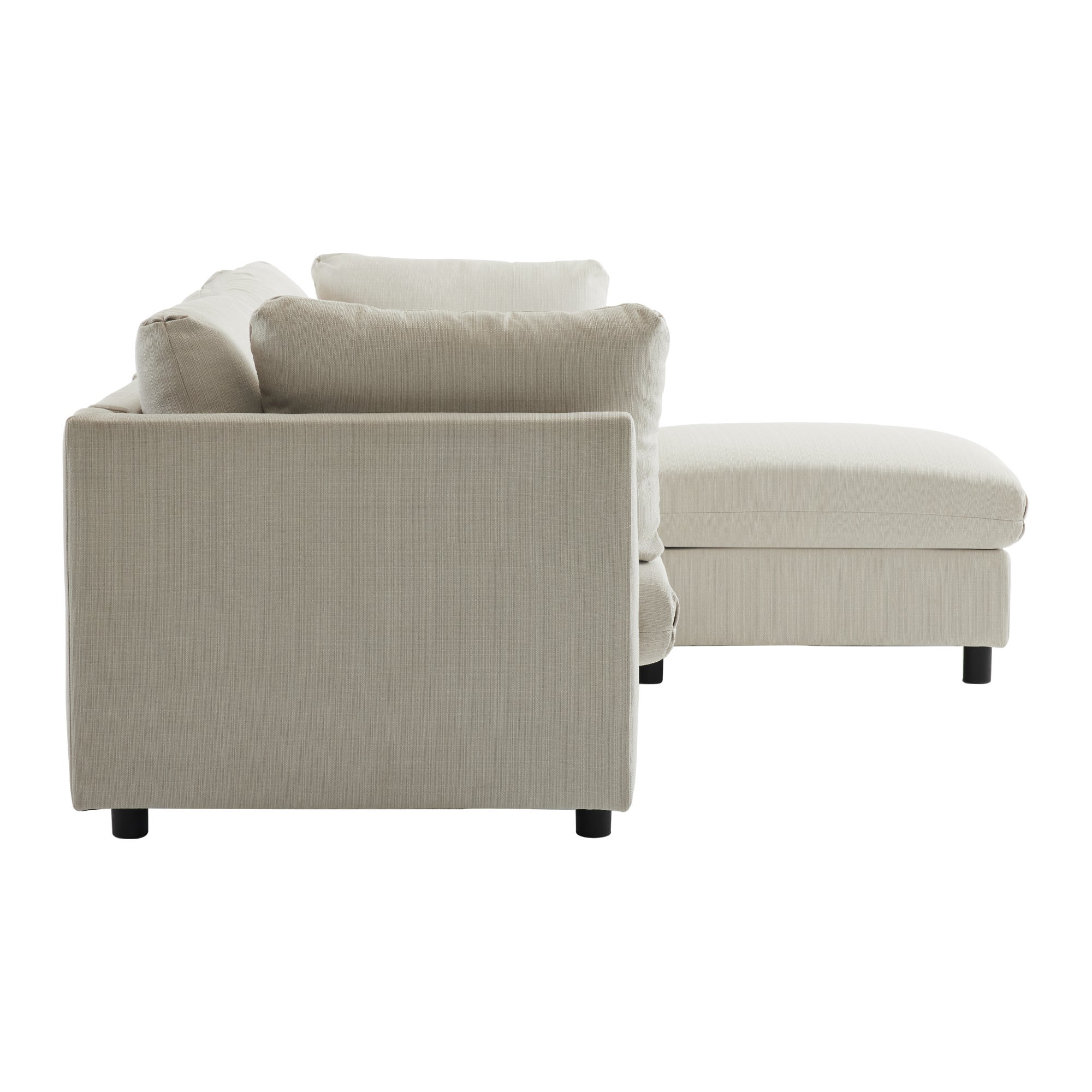 Canapé 3 places - canapé d'angle L avec pouf, mobilier rembourré, adapté pour salon - 6