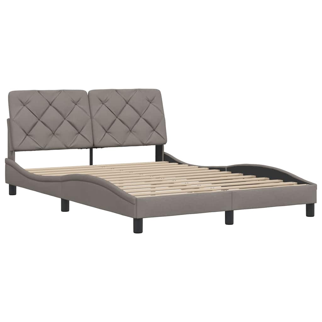 Cadre de lit sans matelas en tissu taupe pour la chambre, 120 × 200 cm - 4