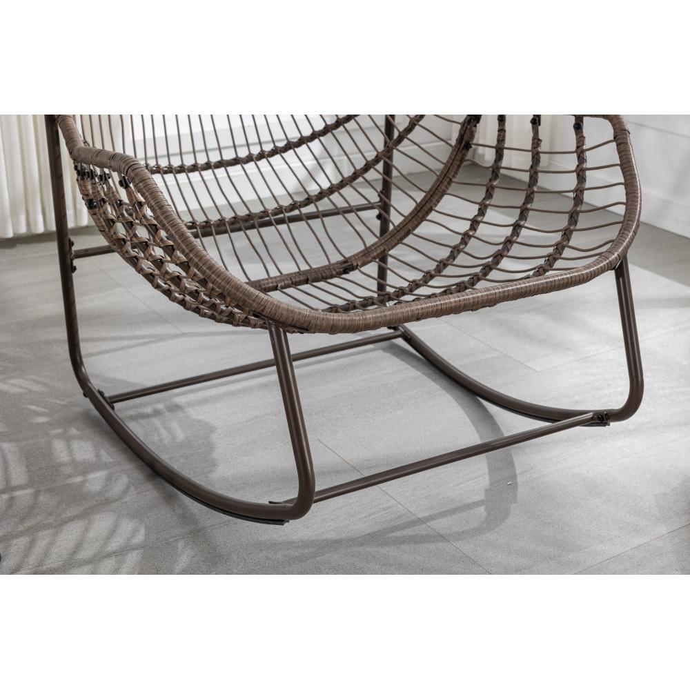 Cadeira de Balanço de Rattan Sintético Azul Marinho para Jardim, Varanda e Sala, Poltrona Egg com Almofada, Estrutura de Aço, Exterior - 8