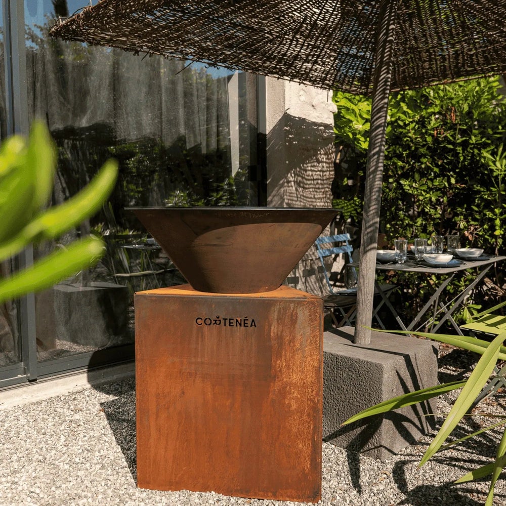 PACK Brasero Corten 80cm + Grille + Rebord - 2
