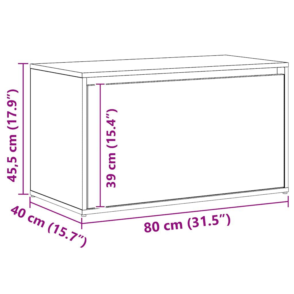 Banc d’entrée avec tiroir bois d’ingénierie 80x40x45 cm chêne artisan rangement couloir – ComfortXL - 3