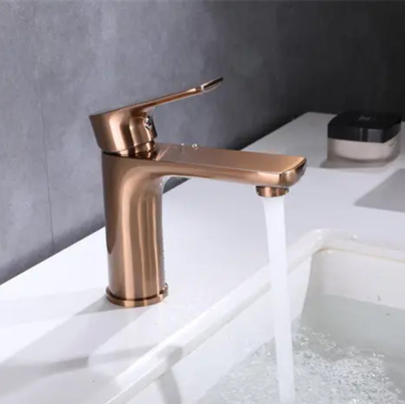 Robinet De Lavabo Surélevé HUDOR – Laiton Rose Doré – Collection Penée