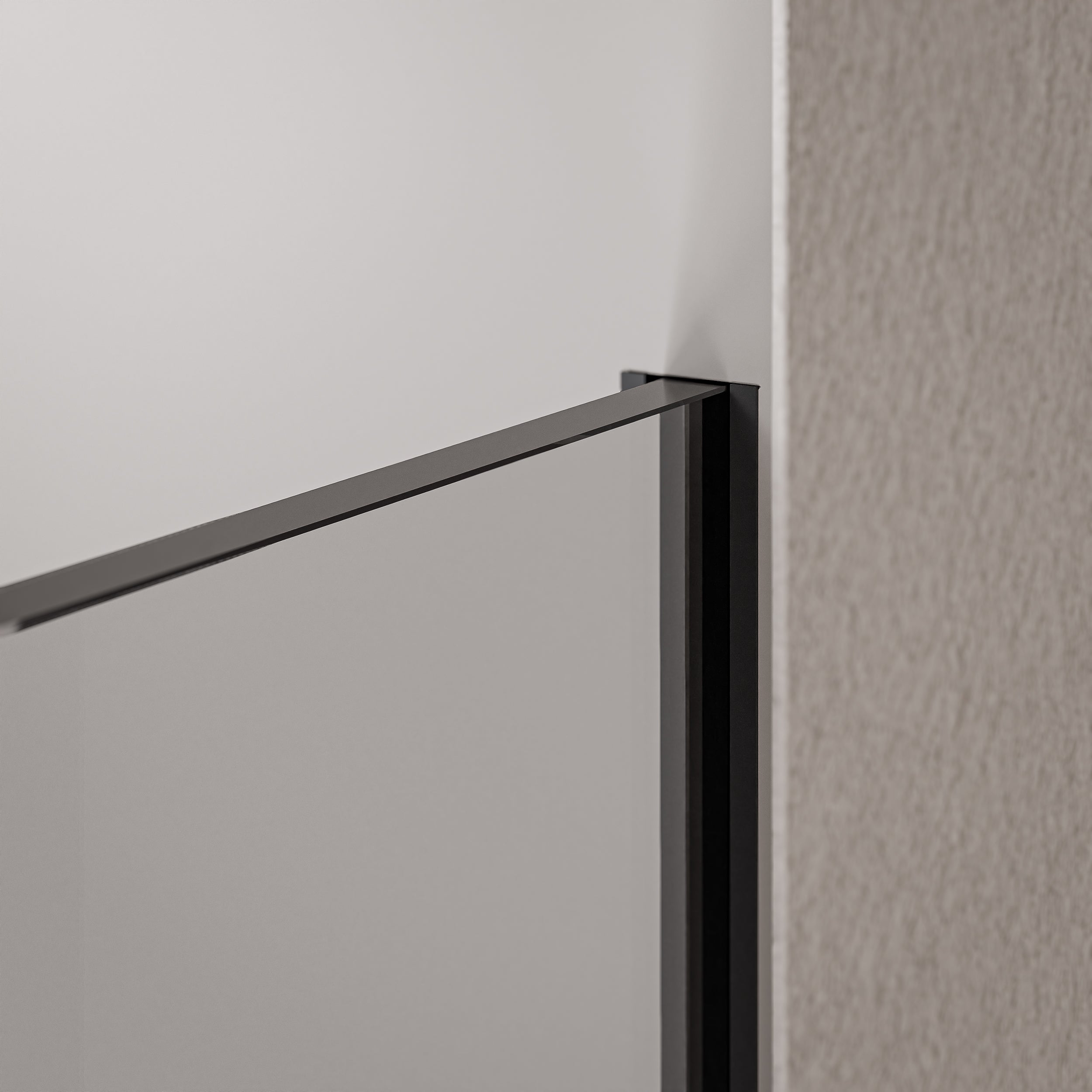 BERNSTEIN - Resguardo de duche italiano 100x220cm, vidro NANO 10mm, perfil de parede em aço inox preto mate, sem perfil de chão - EX102-2 - 4