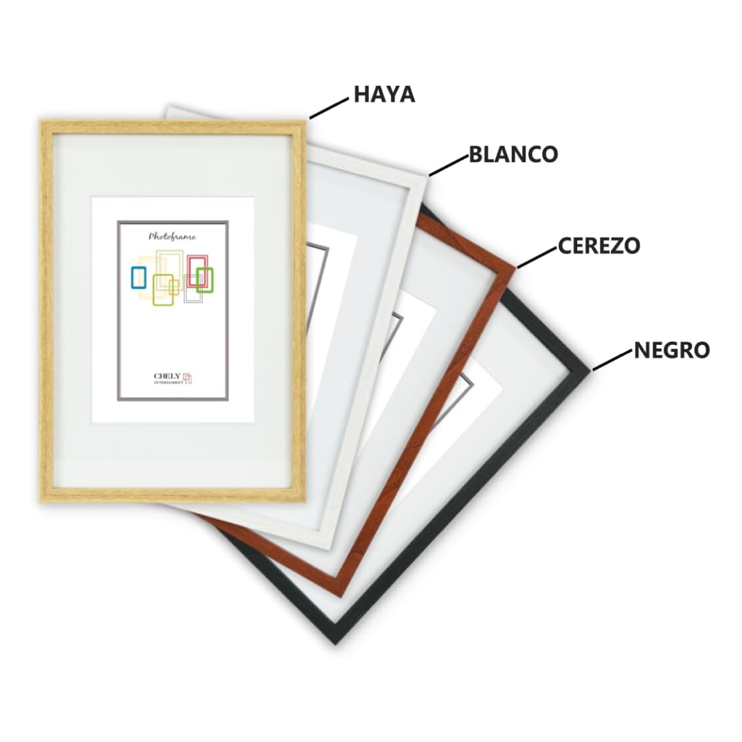 Moldura com passe-partout 20x25cm (Int 15x20cm) Cerejeira MOD 351 moldura ideal para fotografias - 6