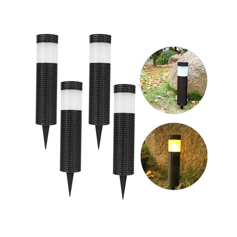 Zestaw dekoracyjnych solarnych lamp LED ogrodowych wodoszczelne lampki nocne ogrodu oświetlenie zewnętrzne oświetlenie krajobrazu symulacja płomienia