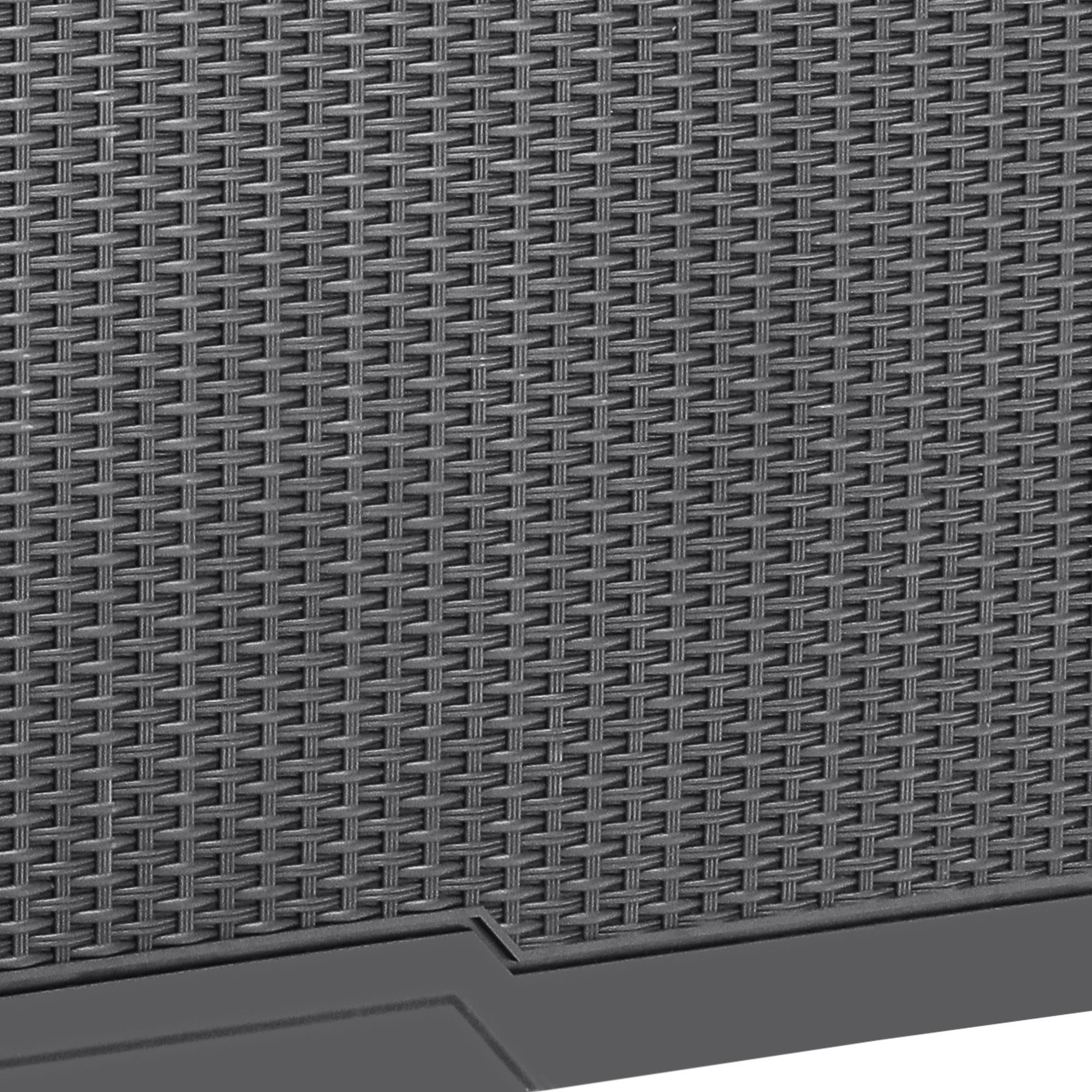 Coffre de jardin BALCONERA - 380 L - Coffre de rangement extérieur en plastique avec poignées et couvercle - Noir - 9