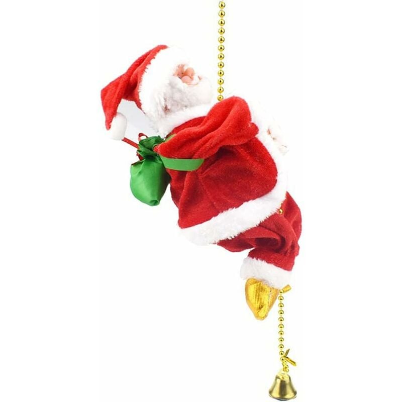 Babbo Natale elettrico che si arrampica, Babbo Natale che si arrampica su una scala di corda, creativo di Babbo Natale appeso - 2