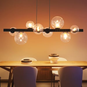 Lustre LED Moderne 3 Têtes - Verre Cristal, Hauteur Réglable, Télécommande - Pour Salon Ou Salle à Manger, 48W, 220V