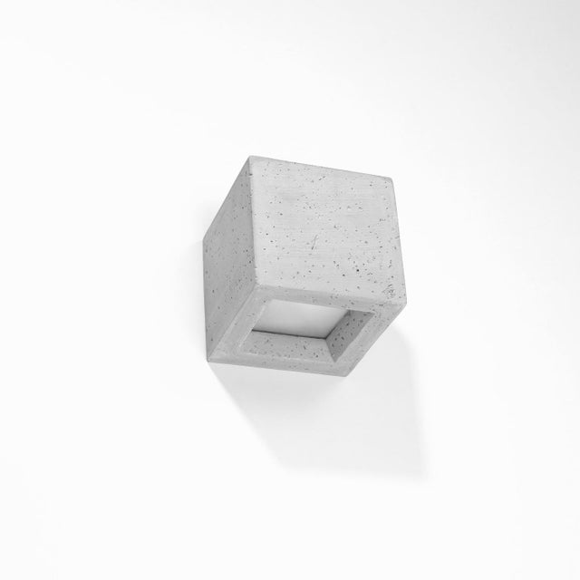 Kinkiet ścienny Leo szaro-biały 1xG9x40W wym: 12 x 12,5 x 12,5 cm beton architektoniczny IP20 Sollux Lighting