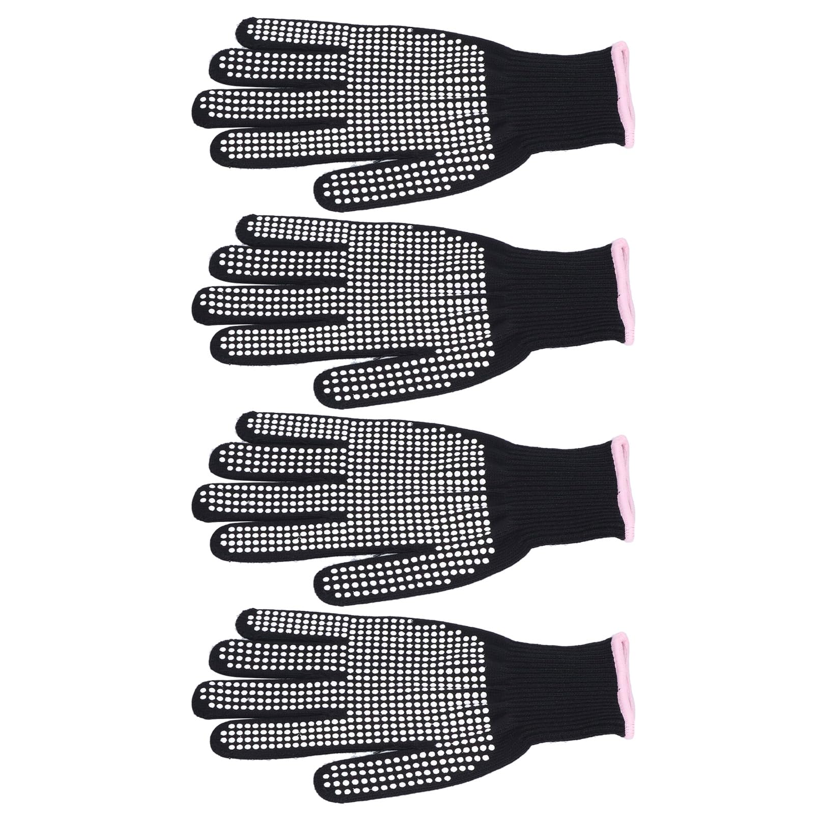 Lot de 4 gants résistants à la chaleur, mitaines anti-brûlures résistantes aux hautes températures avec bosses en silicone (bord en poudre de silicon - 7