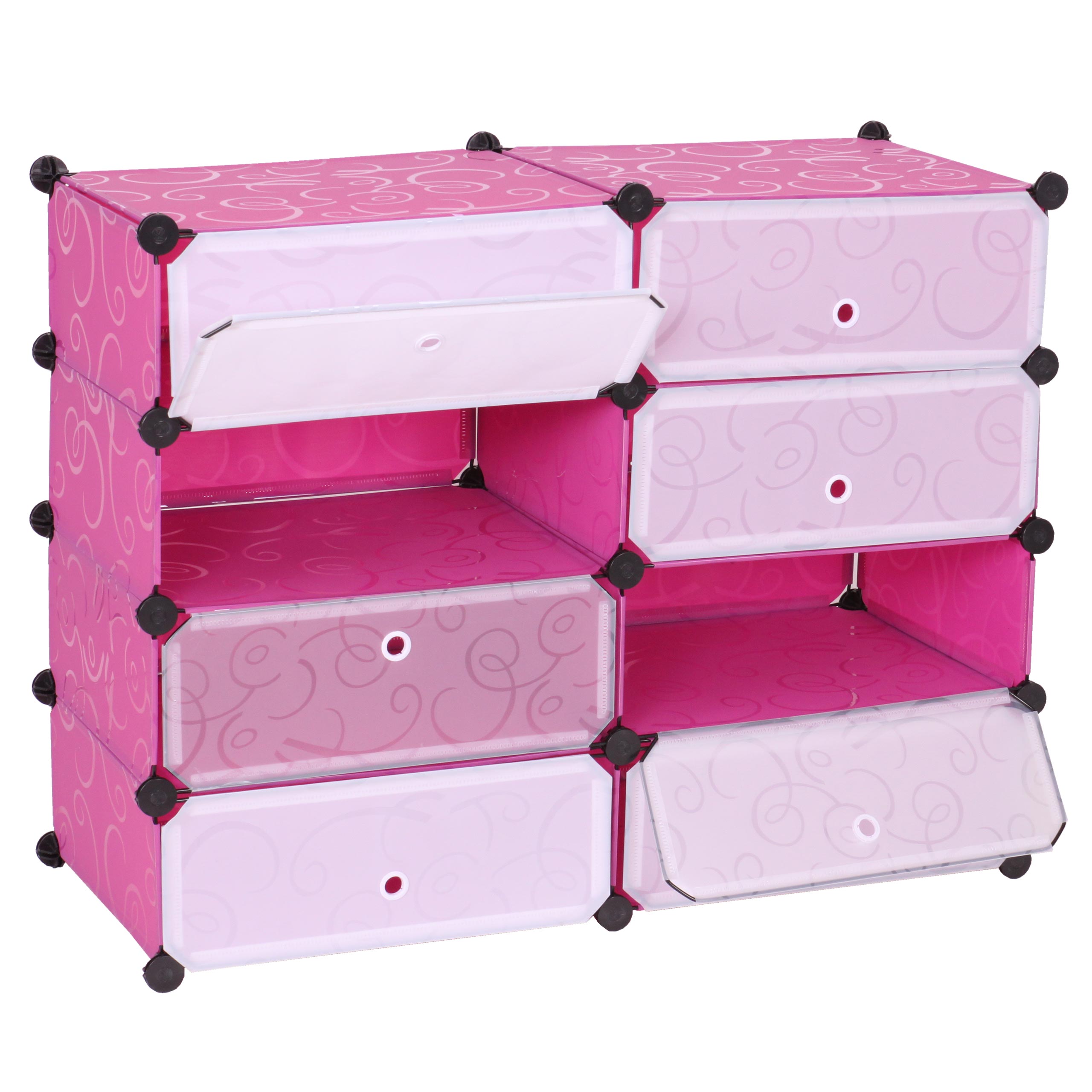 Mendler Scarpiera Modulare HWC-B66 8 Scomparti - Armadio Per Scarpe In Plastica Rosa, 73x92x36cm