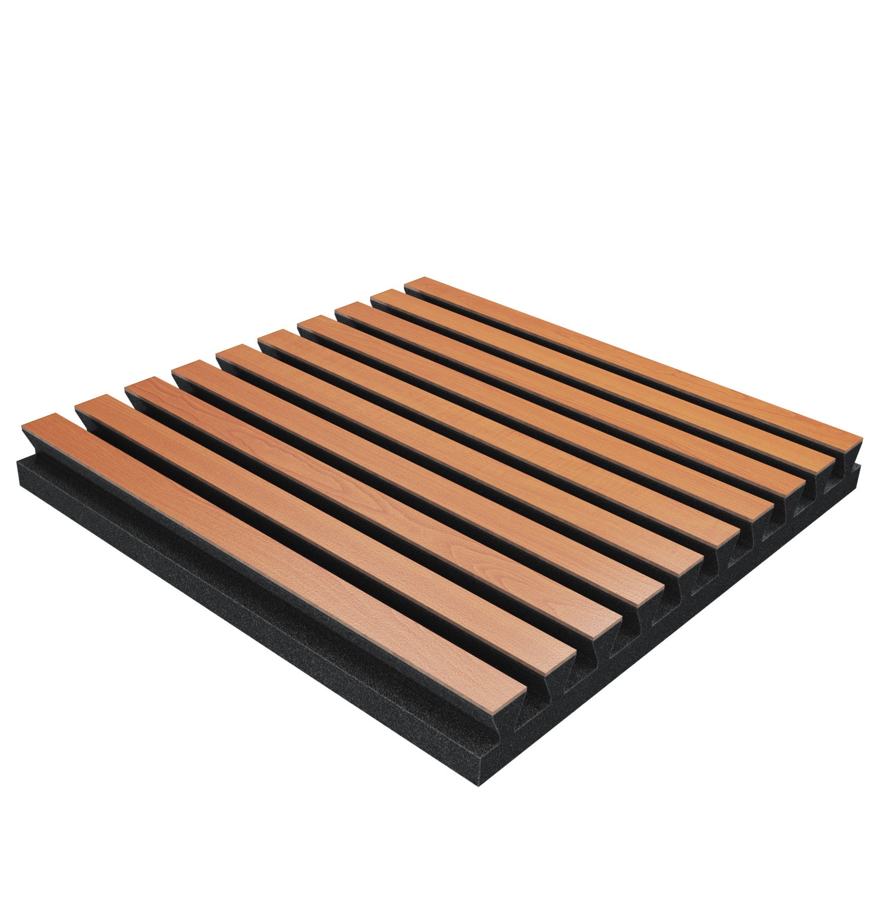 Lot de 4 Panneaux acoustiques insonorisants POLE 50x50x5 cm - 1 m² surf.totale - MDF perforé laminé et mousse acoustique - Cerise - 3