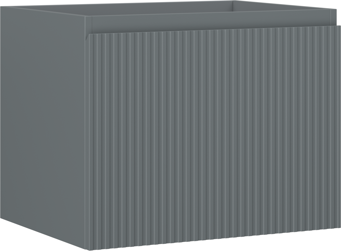 Mexen Rivel szafka łazienkowa podumywalkowa 60 cm, 1 szuflada, ryflowana , grafit mat - 91A20-06047-1-BF66