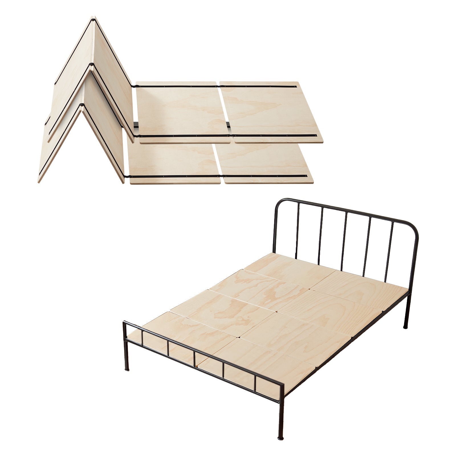 Pełnowymiarowa składana deska do łóżka Bunkie Board Slats 8 szt. Naturalne drewno VEVOR