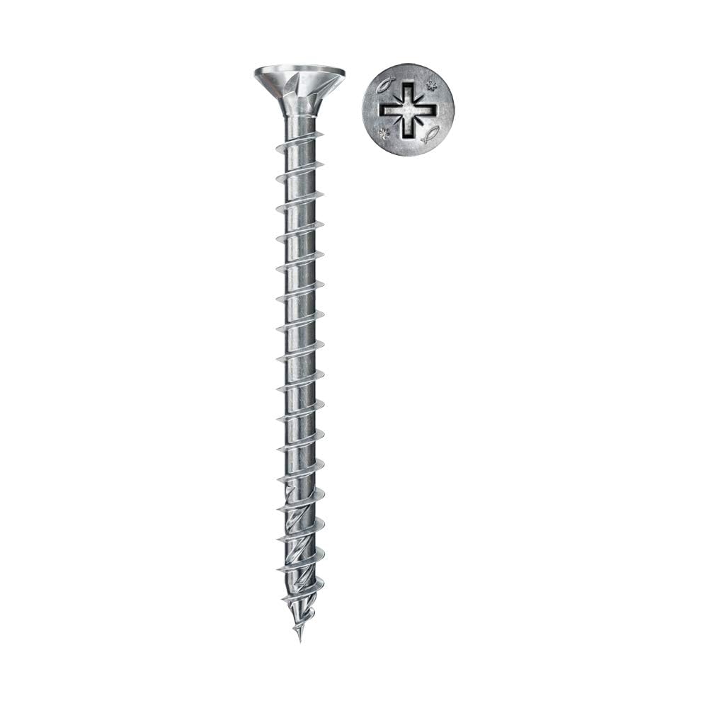 Boîte de 200 vis bois PowerFast II FISCHER tête fraisée FISCHER PZ - zingué blanc - filetage total - Ø 5 x 30mm - 2