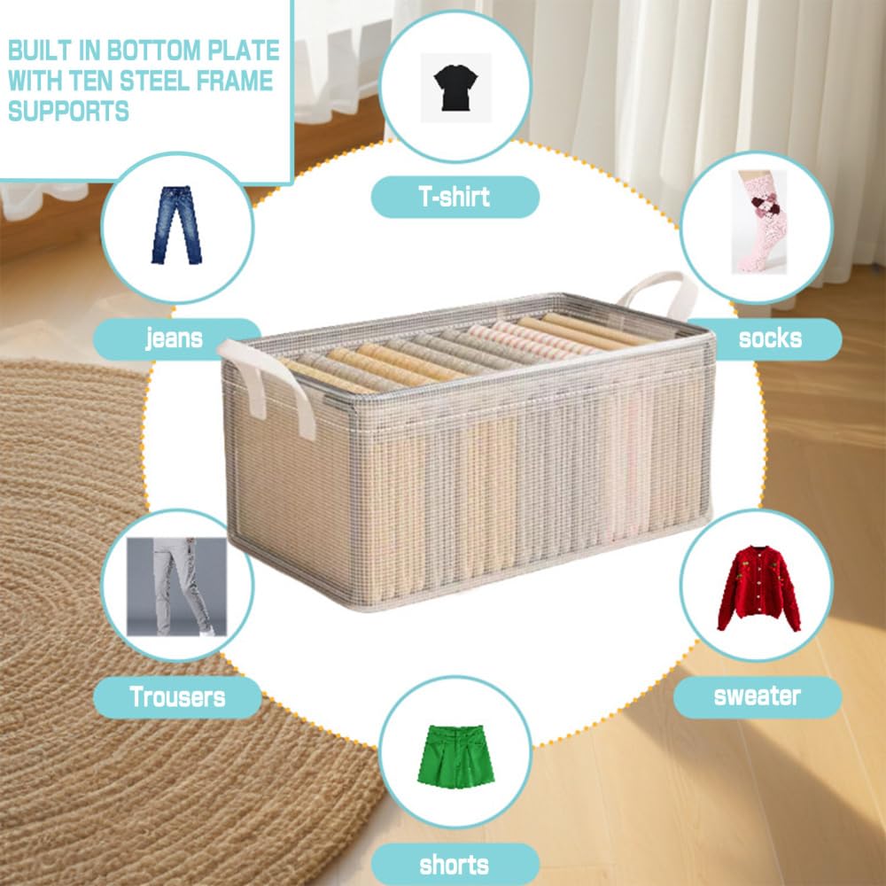 2 boîtes de rangement de vêtements de grande capacité pour vêtements, couettes, couvertures, jouets - 7