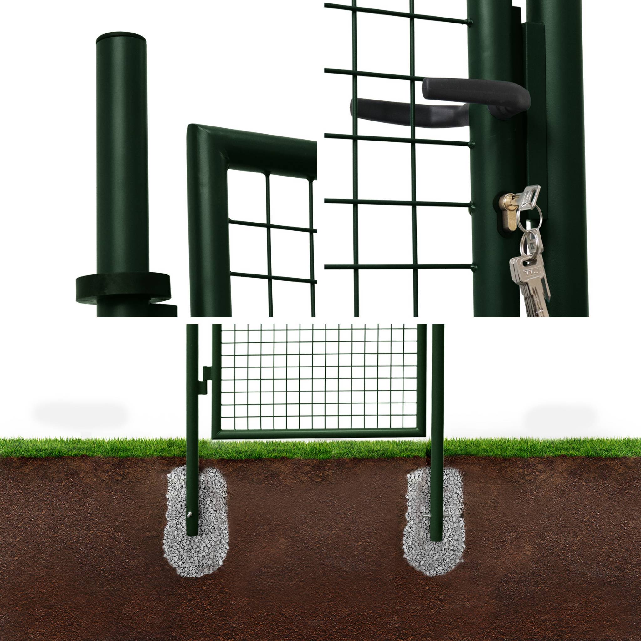 Portillon de jardin en métal vert. double sens d'ouverture. Avec serrure.150x87cm PORTILLON 150 X 87CM - 2