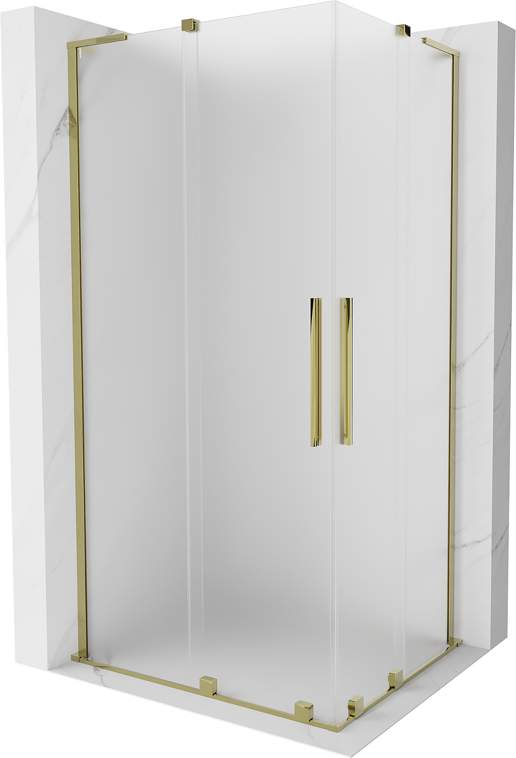 Mexen Velar L Duo kabina prysznicowa rozsuwana 90 x 80 cm, szron, złota - 871-090-080-02-33-50
