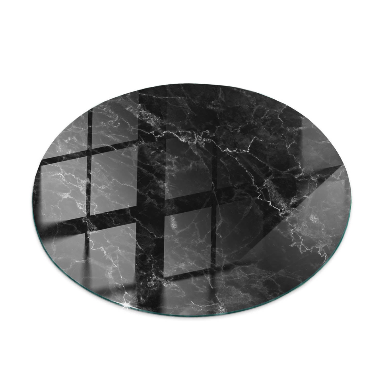 Płyta na blat stołu, dekoracyjne, do salonu, do kuchni | kwadrat | Wzór marmurowy z żyłkami | fi100