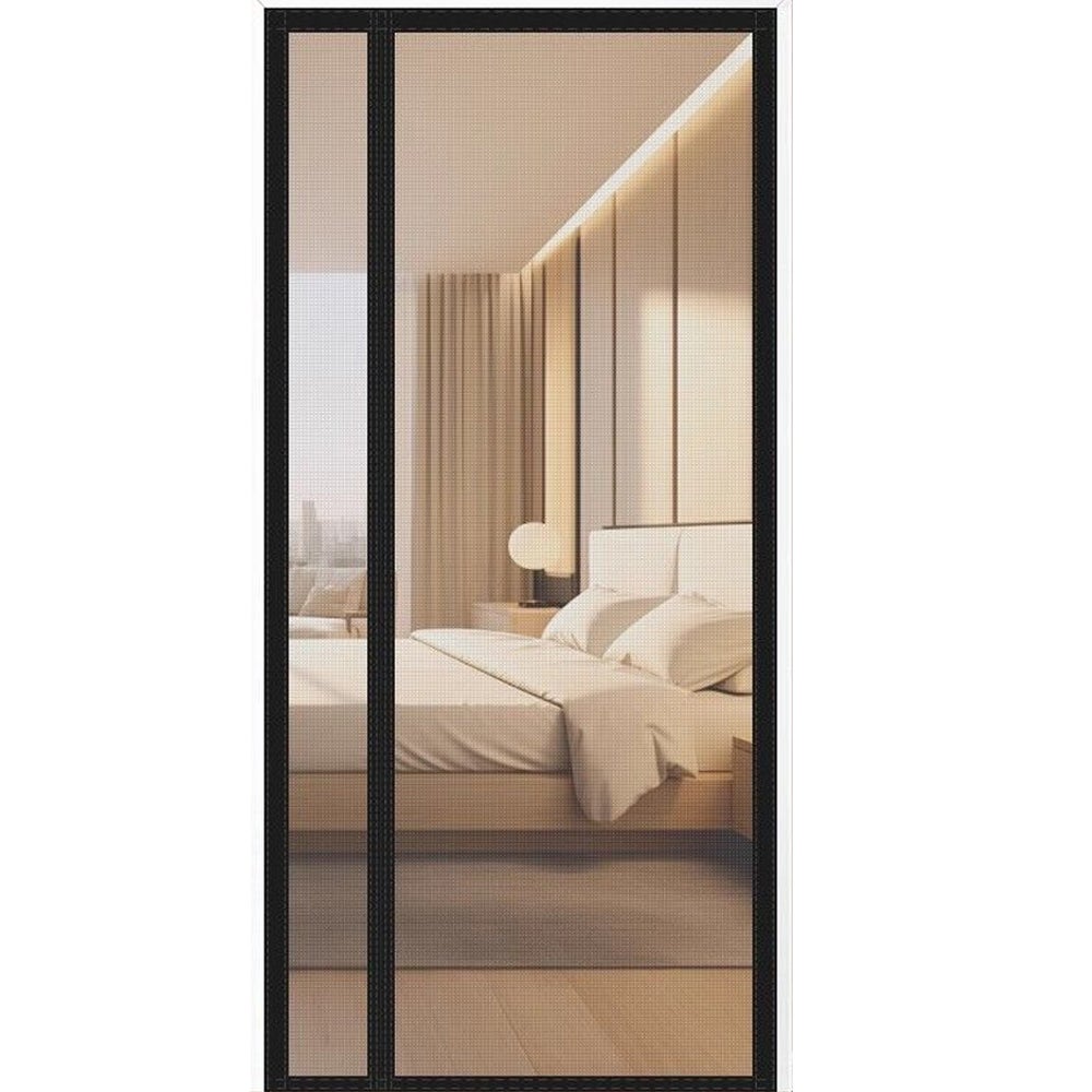 Magnetyczna moskitiera do drzwi 100x220 cm, otwierana na jedną stronę | Bariera przeciw komarom i owadom | Szybki montaż bez wiercenia | Trwały mater