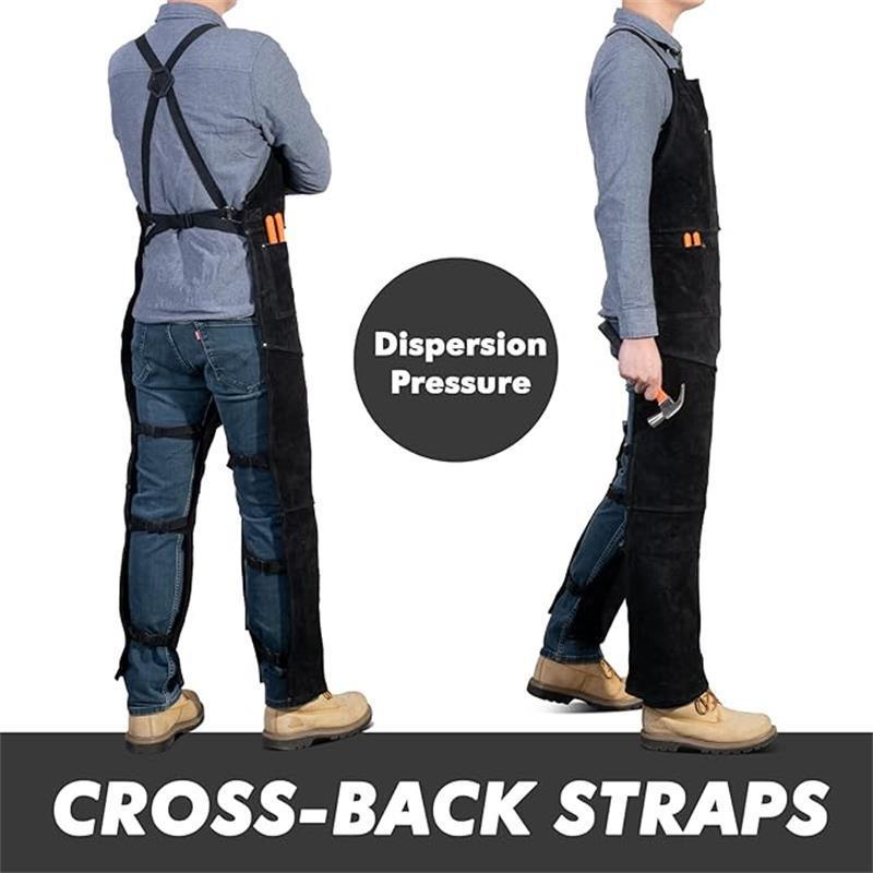 Tablier de Soudure en Cuir pour Homme Professionnel, Tablier de Travail Résistant à la Chaleur, Parfait pour Forgeron, Bricolage, Soudeur, Chameau - 5