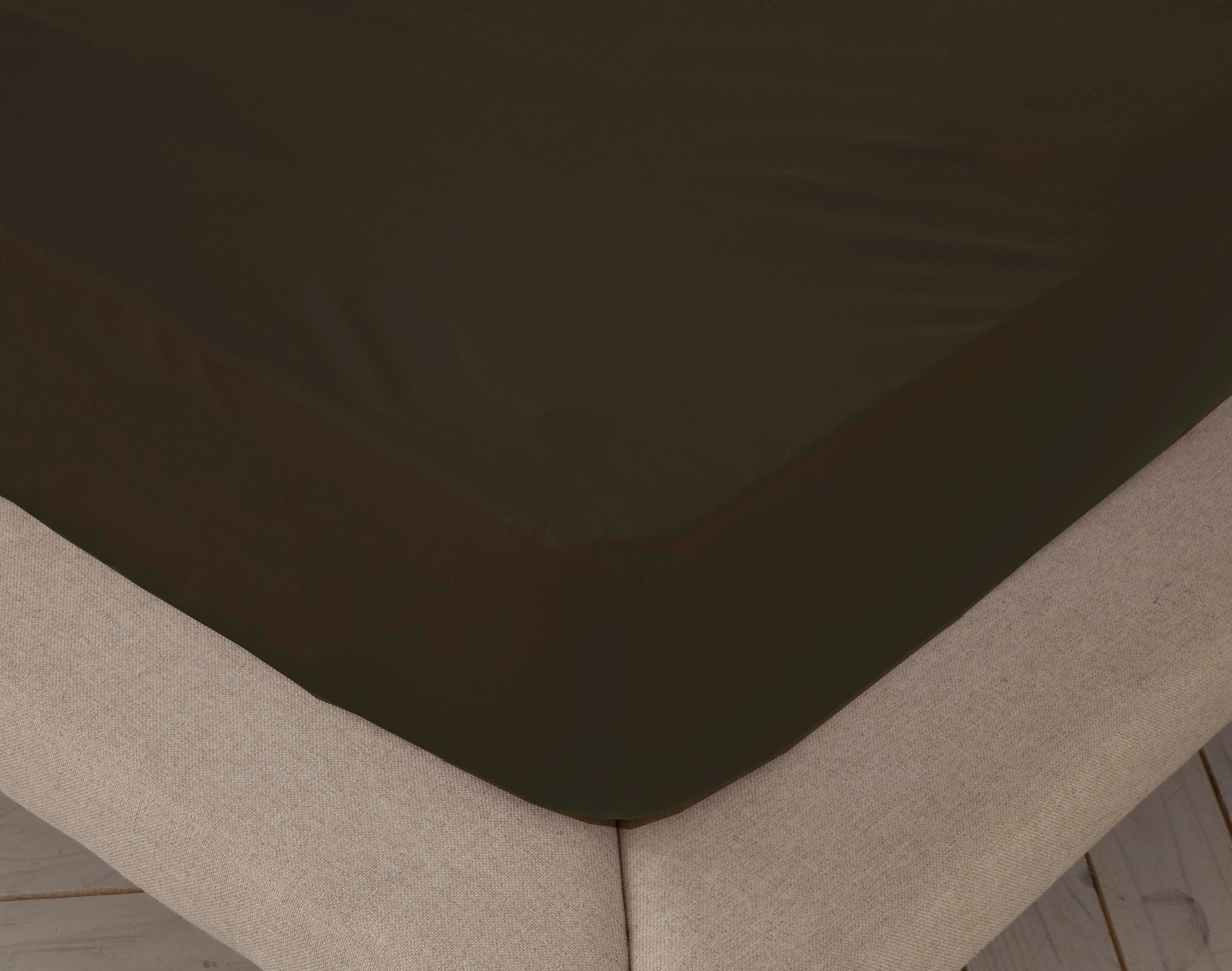 Sábana bajera ajustable lisa negro cama 90 cm - 90x190/200 cm, 100% algodón.