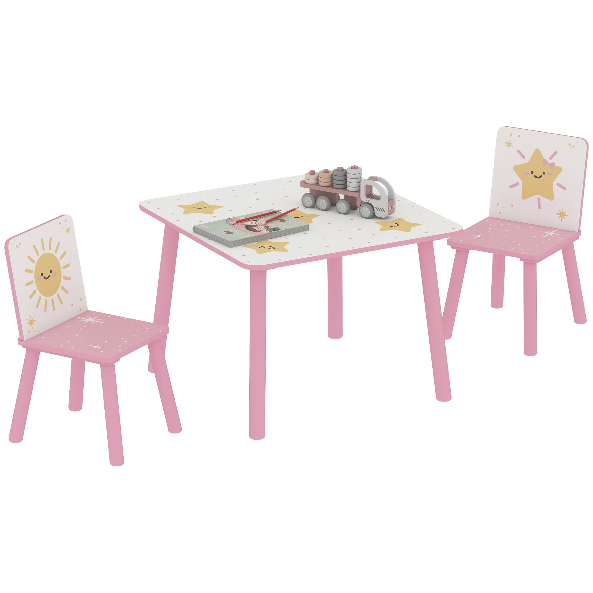 Table Enfant En Bois - Table Et Chaise Enfant - Salon De Jardin Enfant 81x60xh50 Cm Table Picnic Enfant Timbela M012 1 84833703