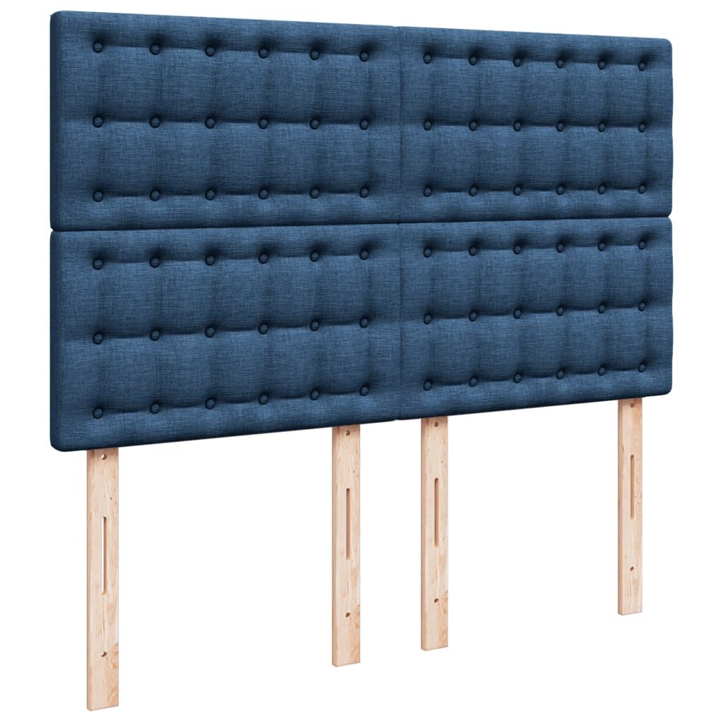 Sommier à lattes de lit avec matelas Bleu 160x200 cm Tissu — COMFORTXL - 7