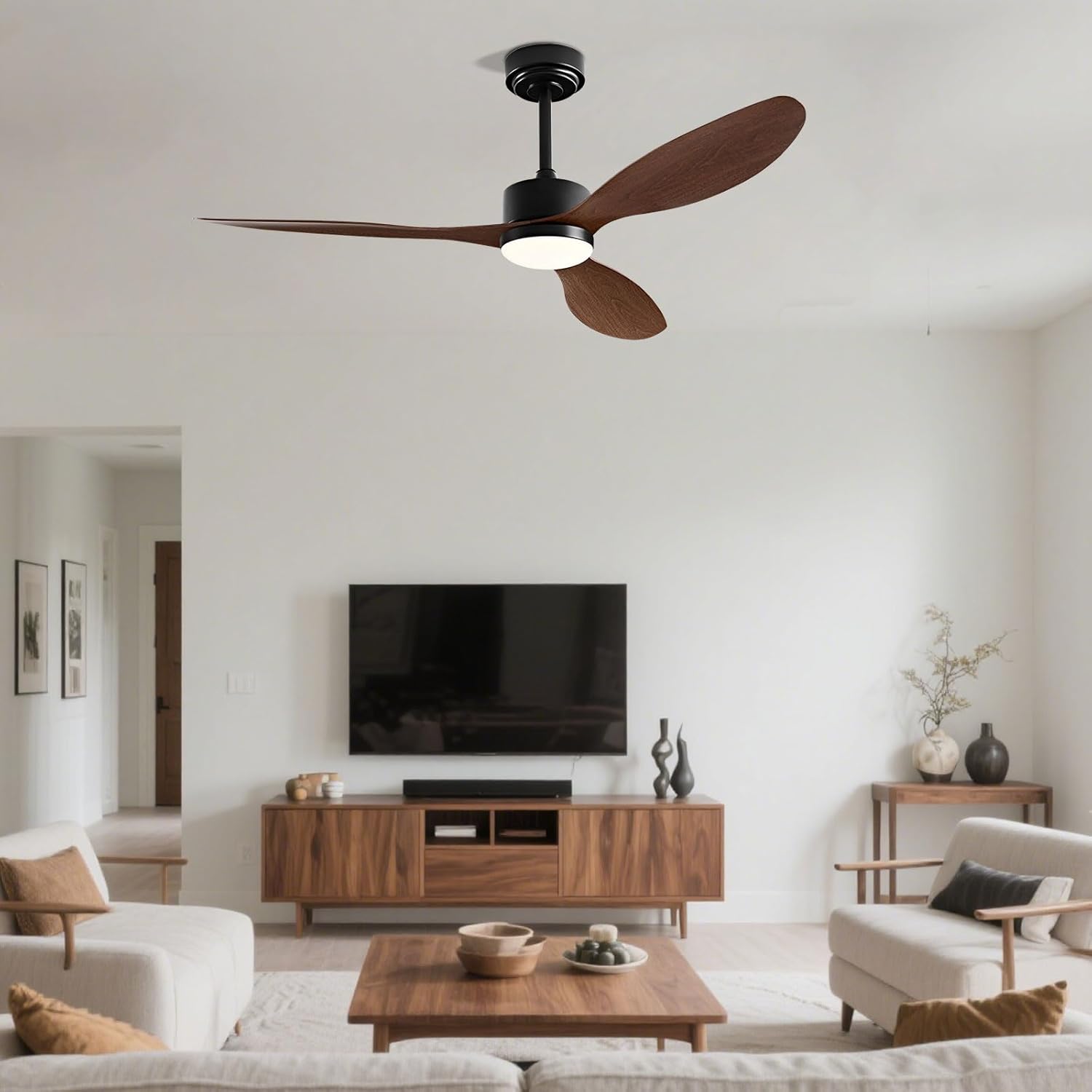 Wentylator sufitowy 106 cm ze światłem,pilotem sterownikiem ściennym,cichym silnikiem prądu stałego,6 prędkościami,3 temperaturami barwowymi,timerem - 3