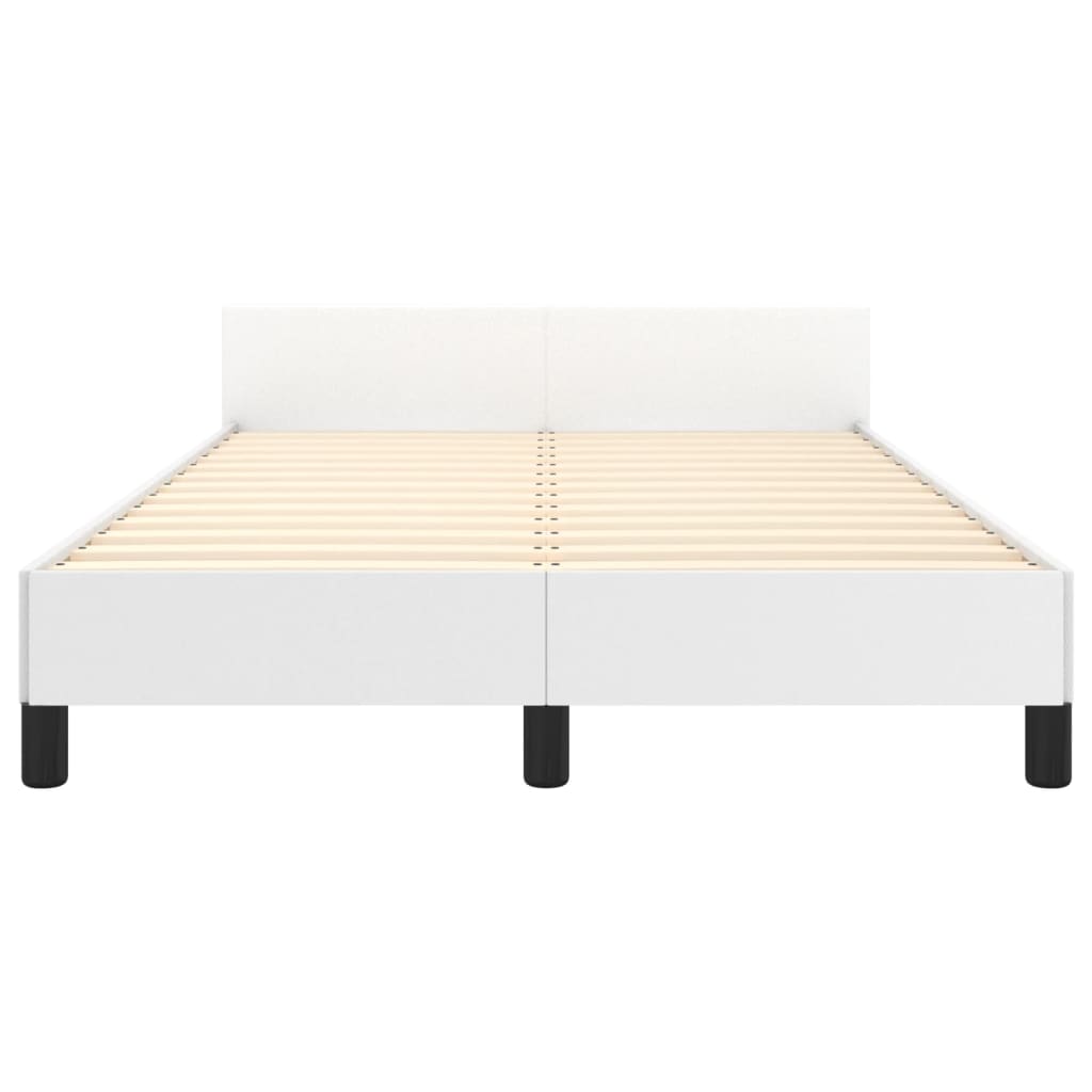 Cadre de lit sans matelas blanc 120 x 190 cm similicuir - 6