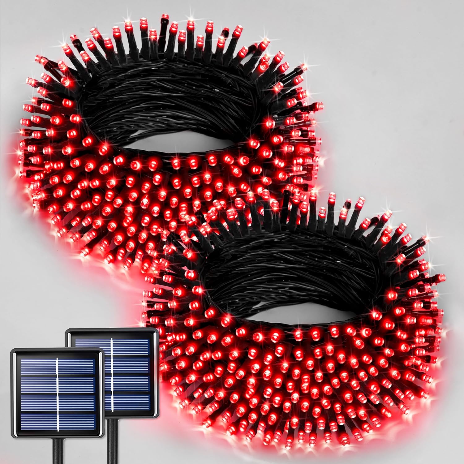 Confezione da 2 strisce di luci solari per esterni, 200 LED, extra