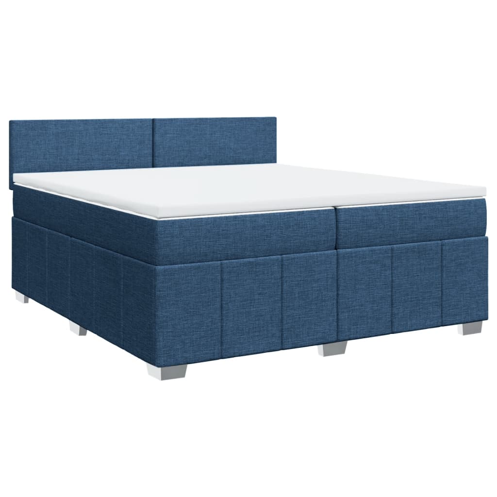 Maison Exclusive - Sommier à lattes de lit avec matelas Bleu 200x200 cm Tissu - 2