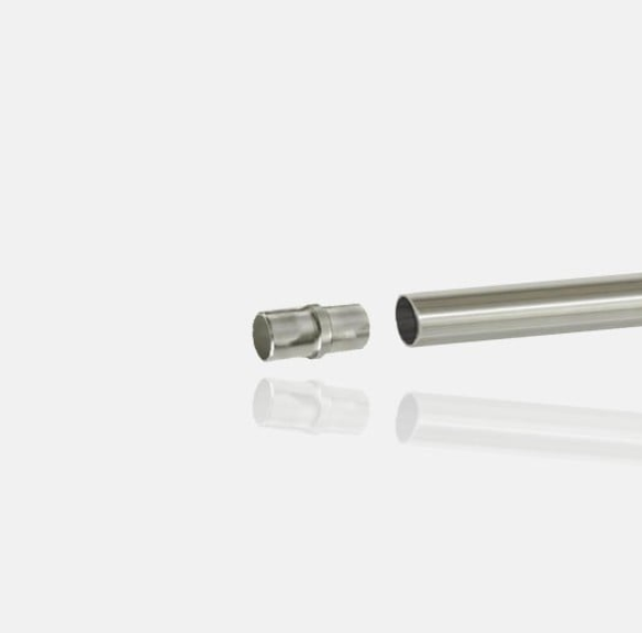 Raccord union droit pour lisse tube rond Ø12mm inox 316 usage extérieur