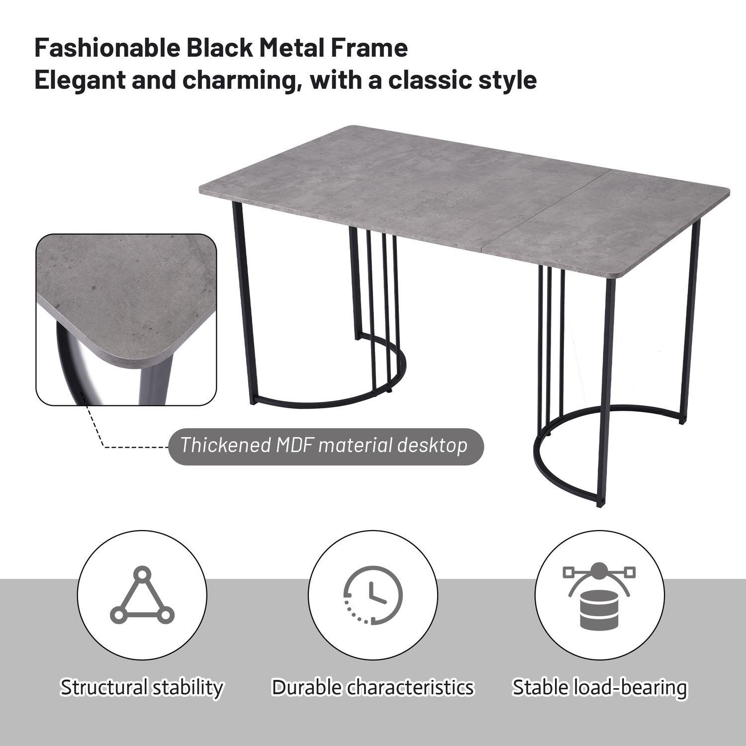 Table de cuisine 140x80, design marbre moderne Table à manger ...