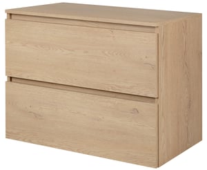 Meuble suspendu sous vasque SIMPLE chêne clair avec le plan 80 cm