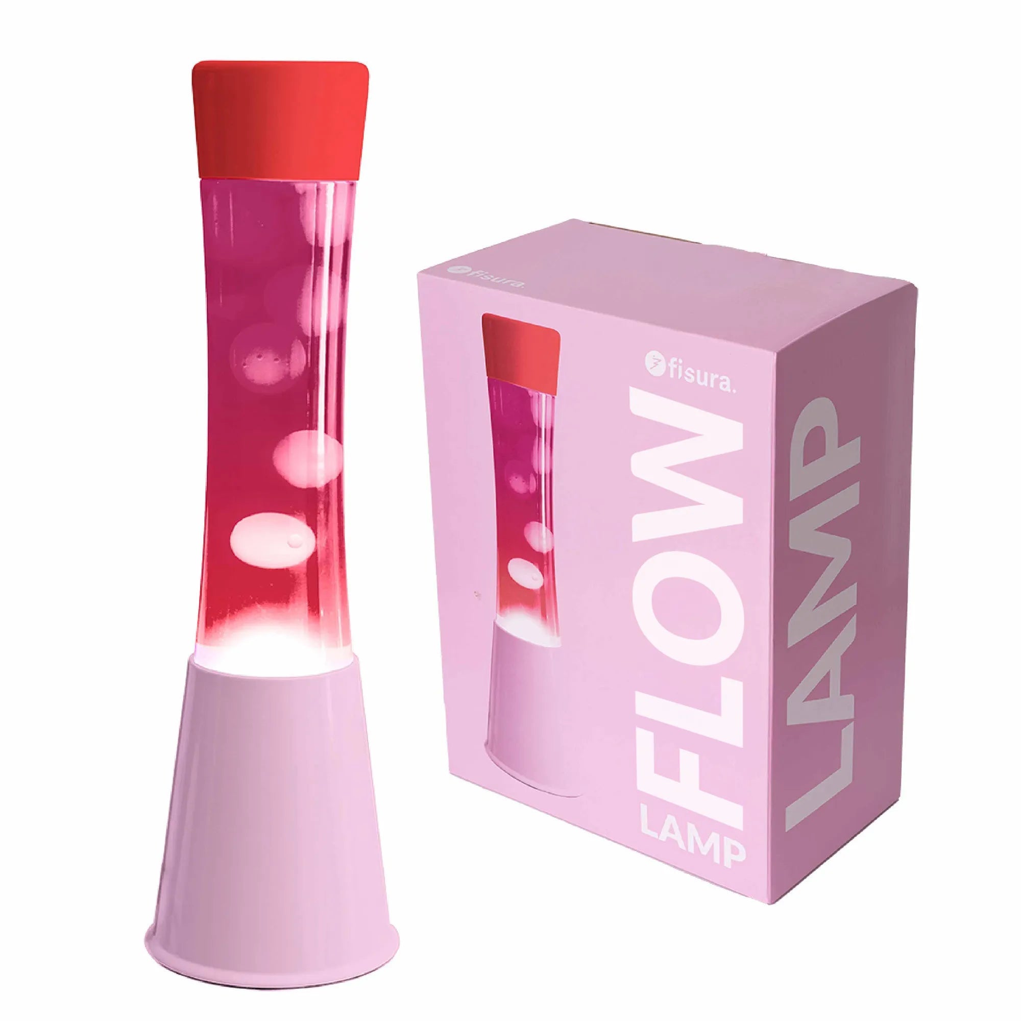 Fisura Lámpara De Lava Base Con Tapa Líquido Y Lava Transparente Rosa/Roja , Leroy Merlin