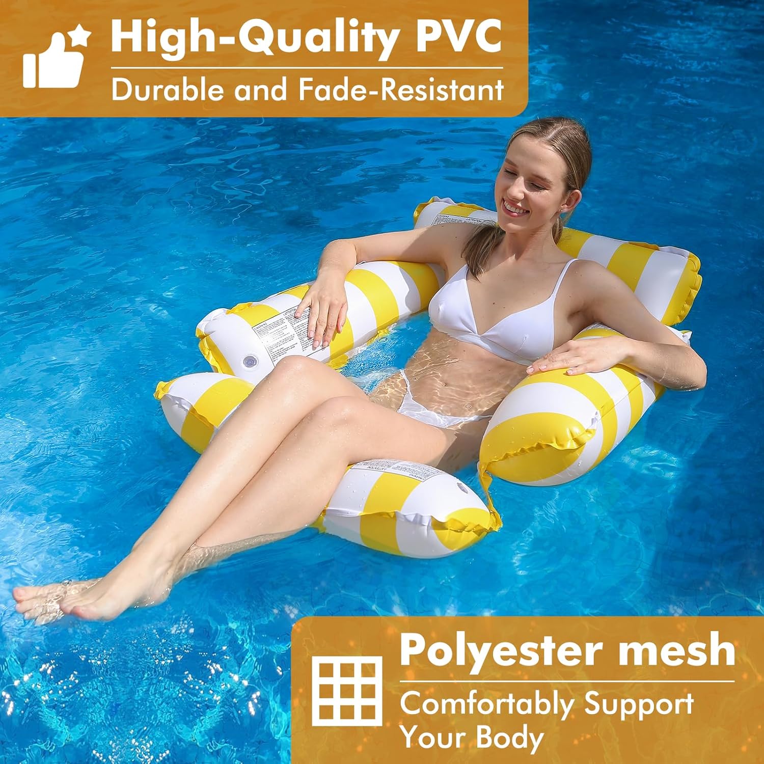 Chaise Gonflable De Piscine Zeraty – 210x125 Cm, Porte-gobelet, Pulvérisation D’Eau – Charge 136 Kg