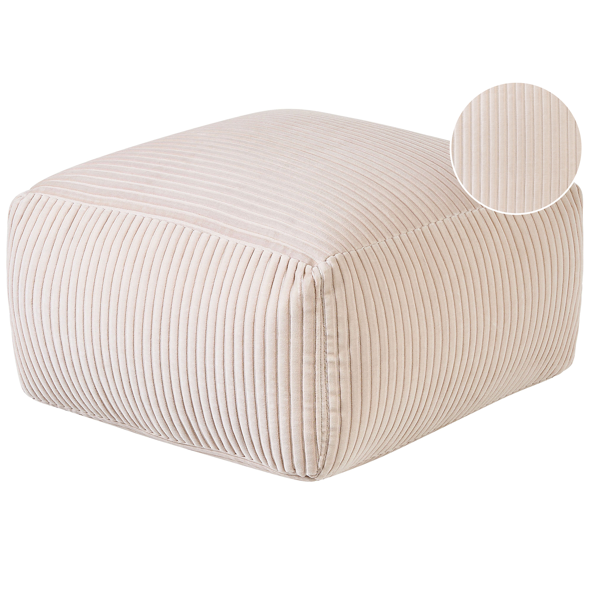Beliani Puf Mukki Algodón 50 Cm 50 Cm 30 Cm Beige , Leroy Merlin