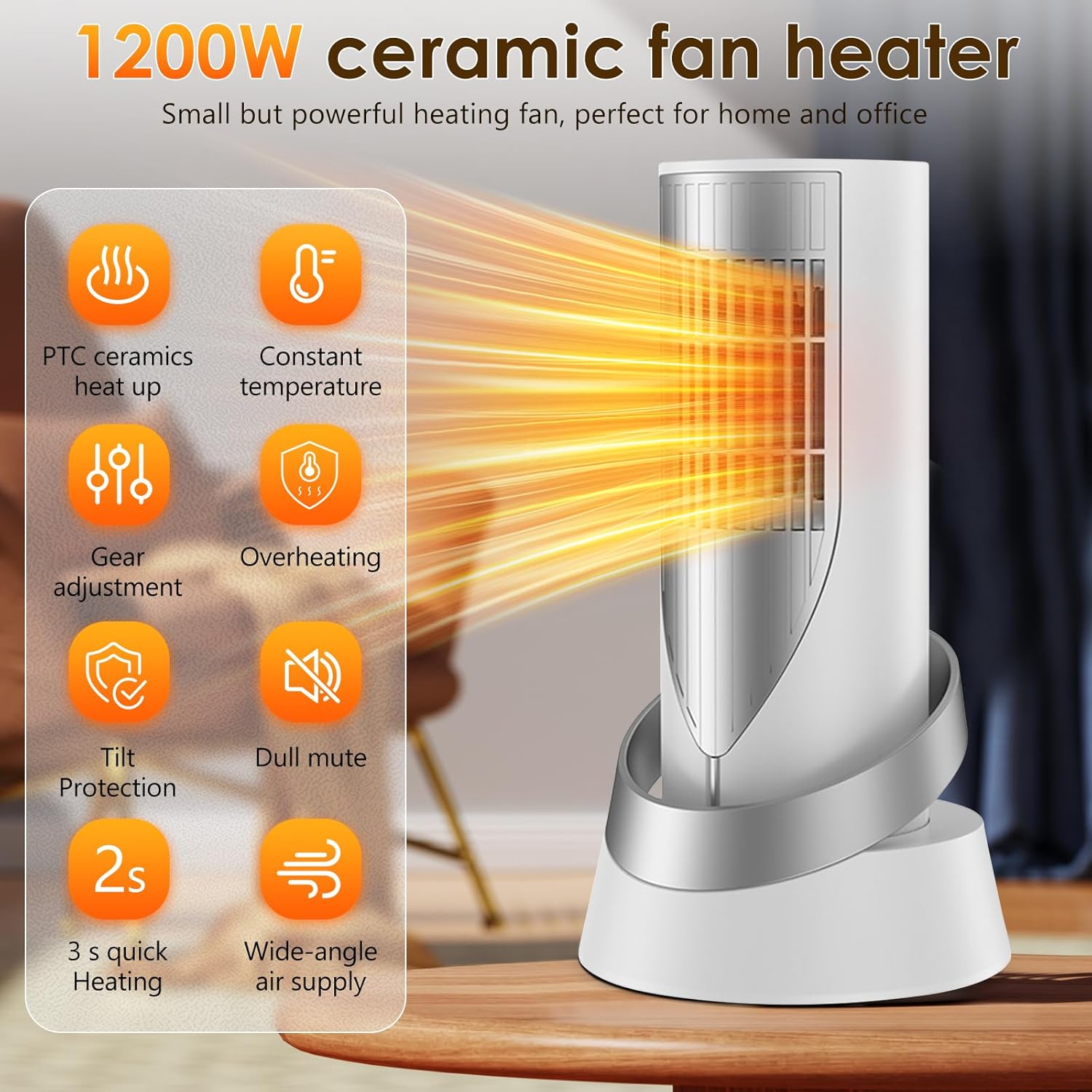 Chauffage d'appoint, Radiateur Electrique 1200W - Mini chauffage