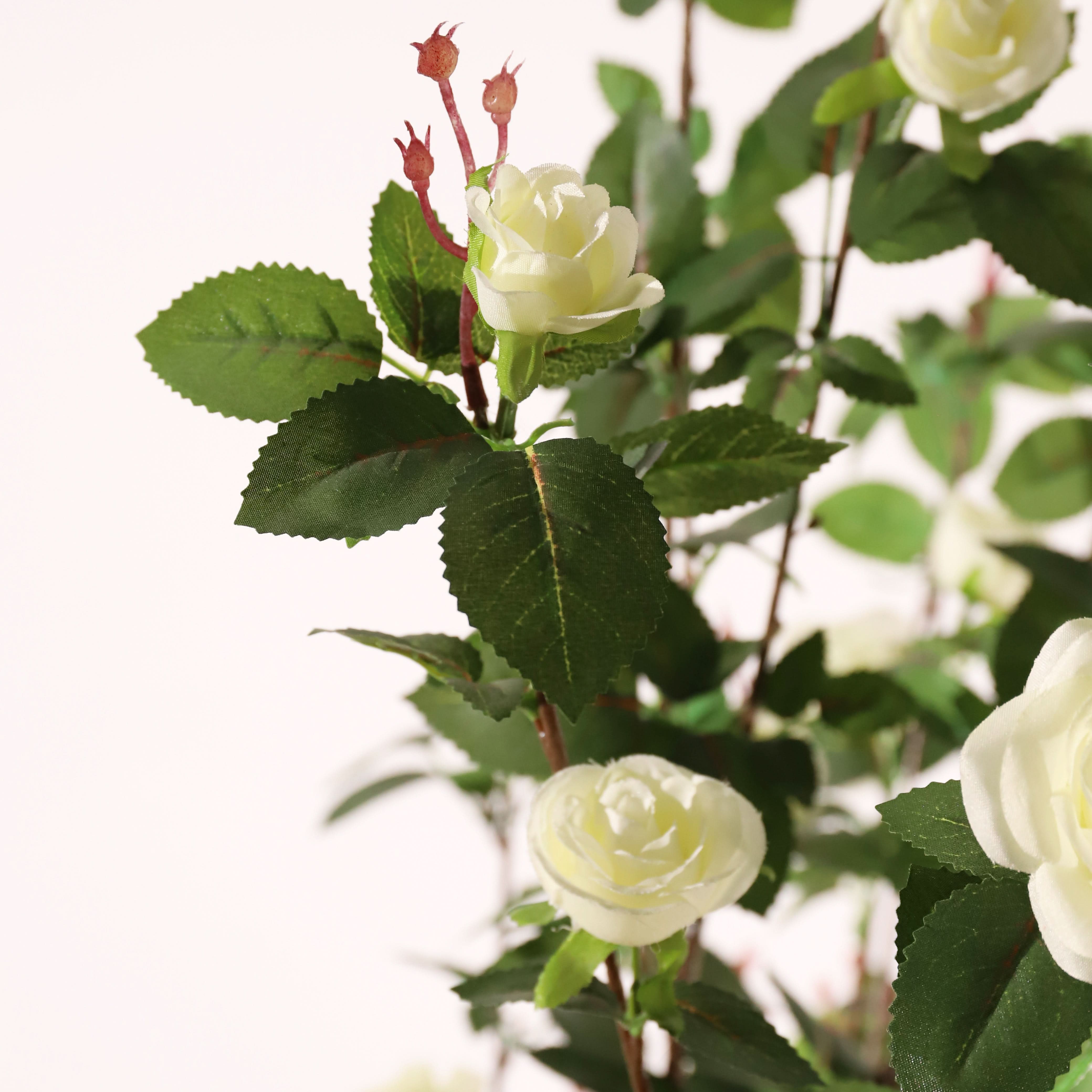 Plante artificielle Rosal Verde y blanco 160 cm | Naturing Monde - Pour intérieur - En pot de 19 cm - 5